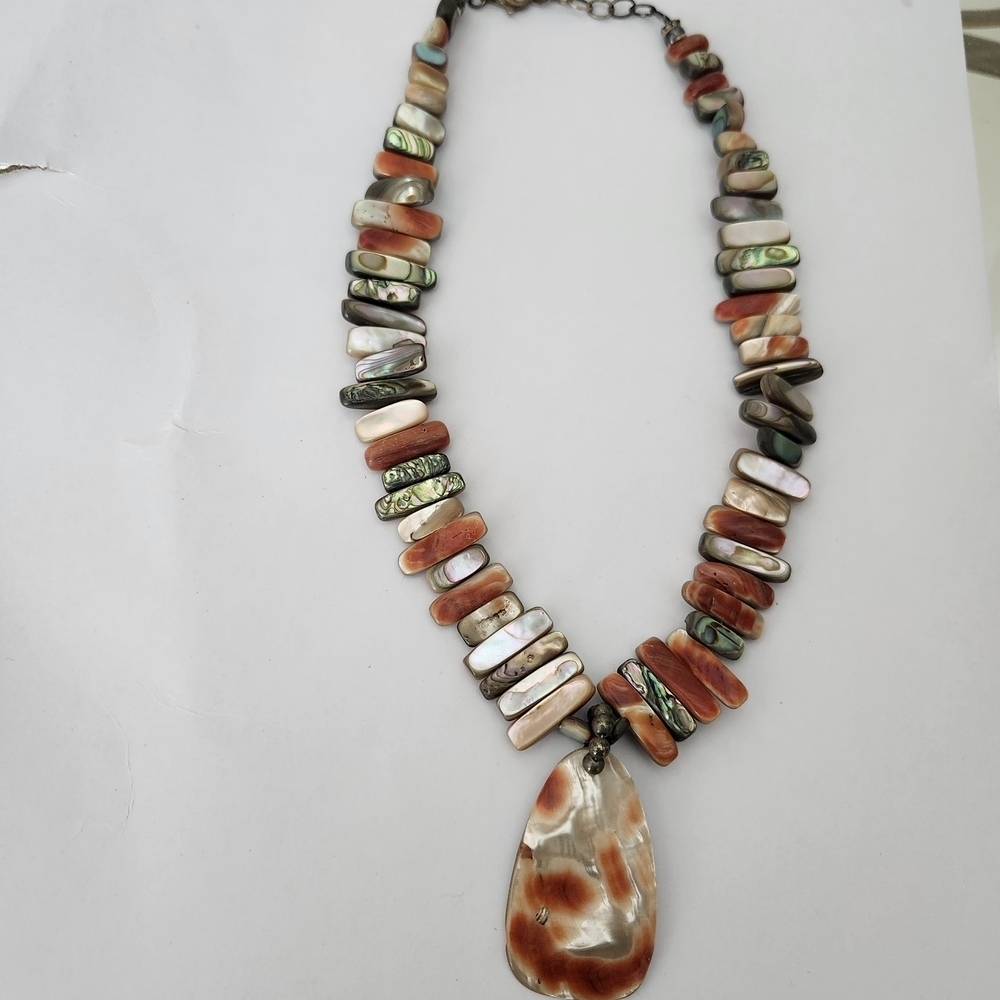Silpada Abalone Earthy Tones Shell Necklace